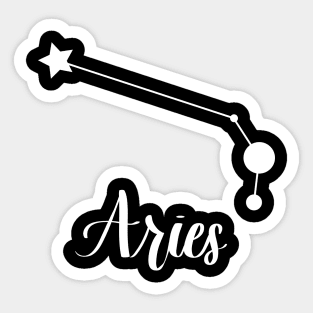 Aries Zodiac Constellation in White Sticker